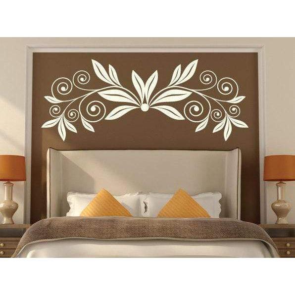 Curly Flower Wall Art Sticker Decal, Large Floral Design Christmas Gift