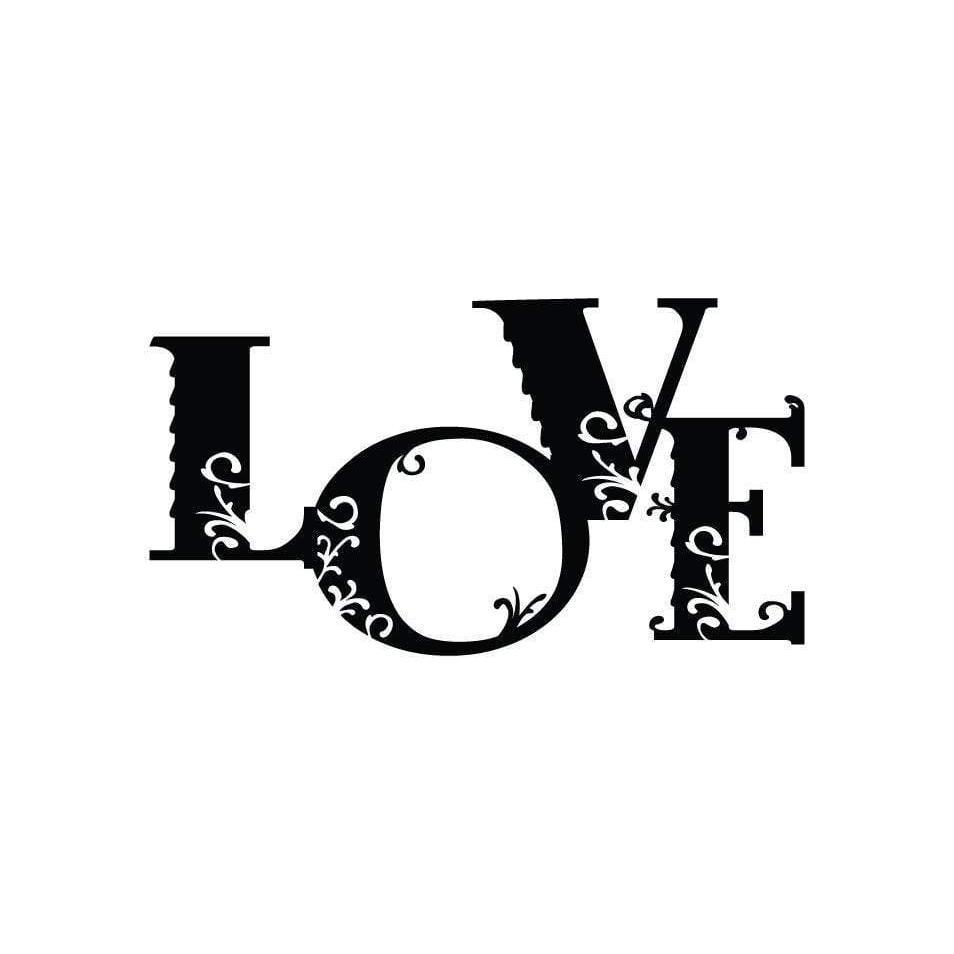 Love Wall Sticker Vinyl Decal Floral/Flower Design For Home Decor UK. *FREE P&P!* Christmas Gift