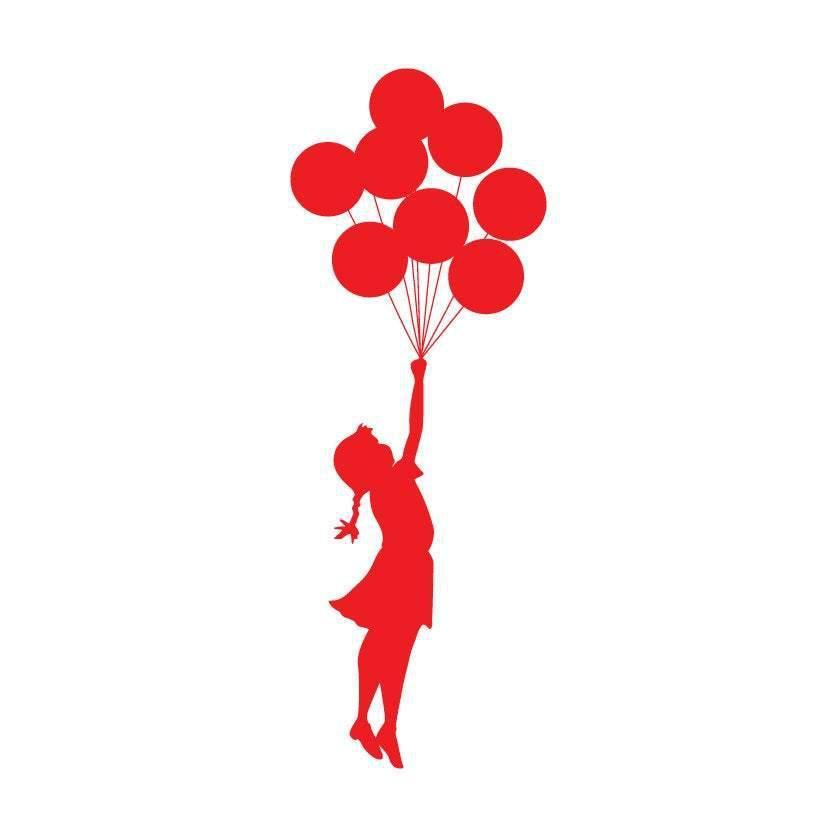Banksy Vinyl Wall Decal/Sticker Flying Balloon Girl Christmas Gift