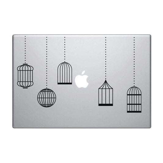 Macbook/Pro Decal Sticker 5 Hanging Bird Cages For Laptop/iPad Christmas Gift