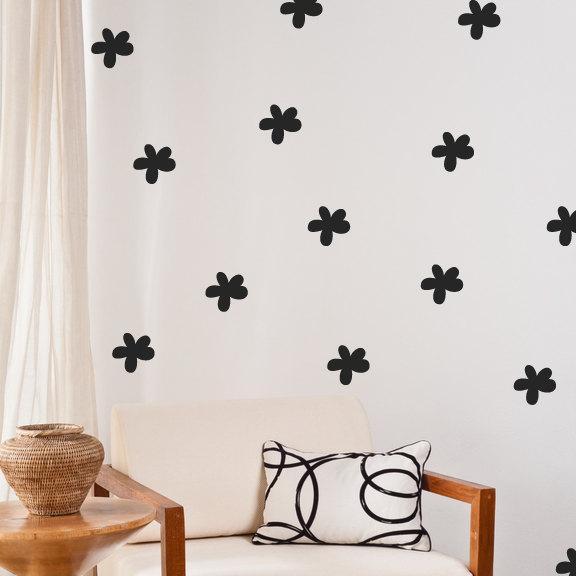 100 Flower Shape Wall Stickers