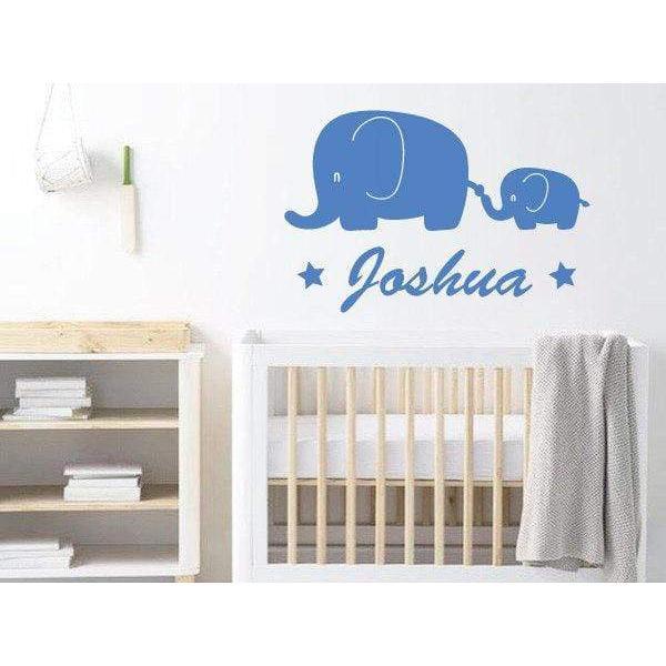 Elephant Nursery Wall Decal, Nursery Wall Sticker Personalised, Custom Wall Art Sticker, Decor, Childrens Bedroom, Animal Sticker, Wall Art