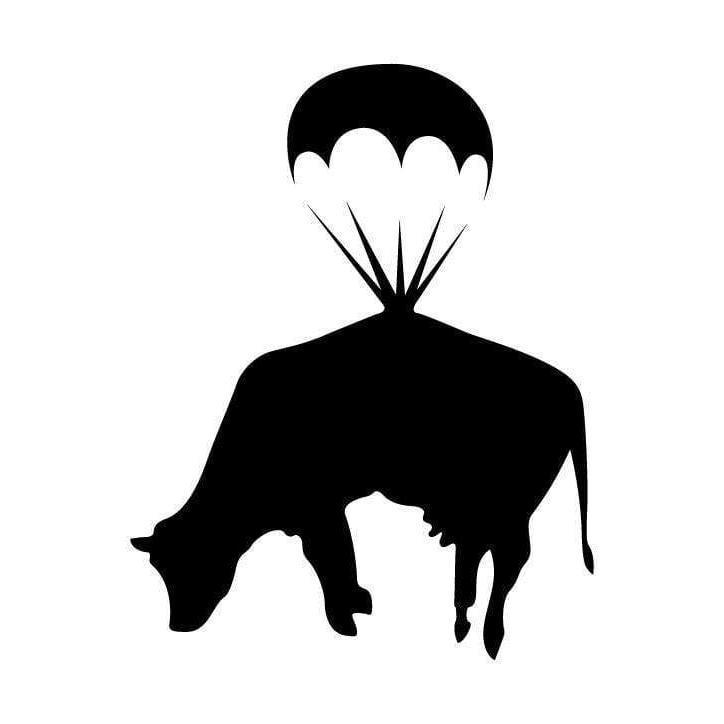 Banksy Wall Art Decal/Wall Sticker - Flying Cow Parachute, Street Art, Home Decor Christmas Gift