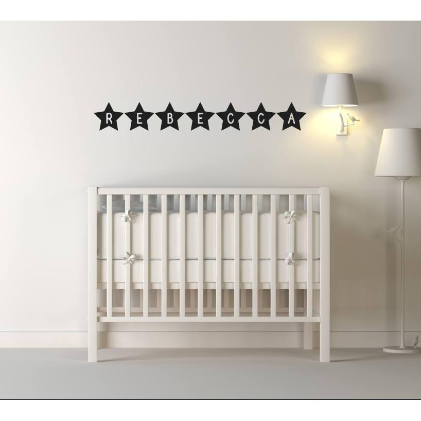 Custom Wall Sticker - Girls Name Stars Nursery Wall Sticker/Bedroom Wall Decal - Personalised Wall Art Christmas Gift