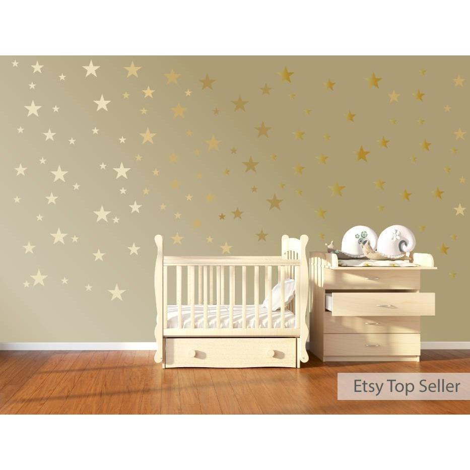 120 Gold Star Wall Stickers Gold Wall Decals Star Wall Decals Star Decals Baby Room Wall Art Gold Confetti Star Confetti Twinkle Stars Kids