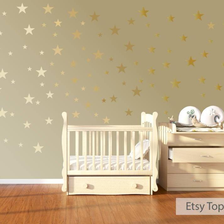 120 Gold Metallic Star Wall Stickers