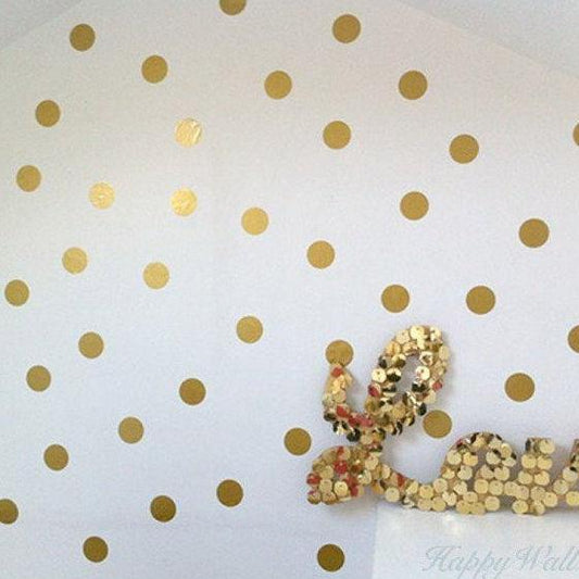 100 Gold Dot Wall Decals, Gold Dot Wall Stickers, Gold Polka Dots, Polka Dot Stickers, Polka Dot Decals, Home Decor, Wall Art Stickers
