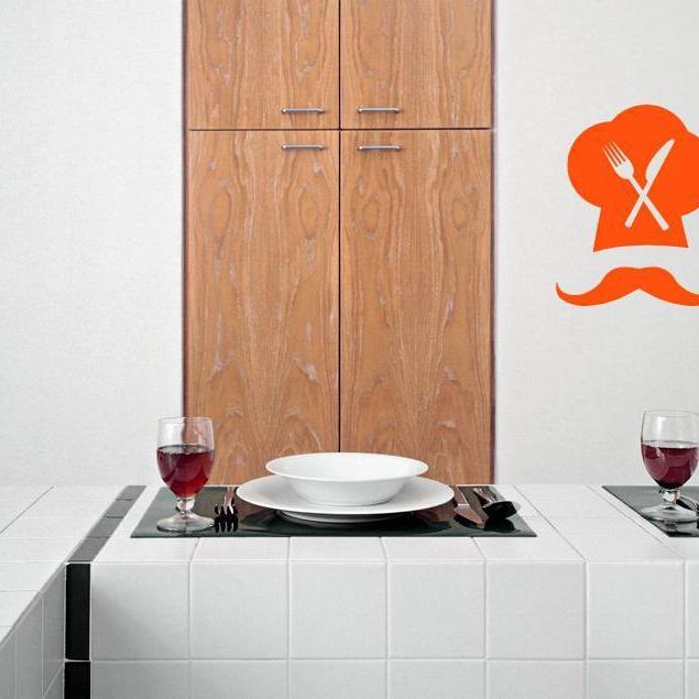 Chef Hat Cutlery Kitchen Wall Sticker