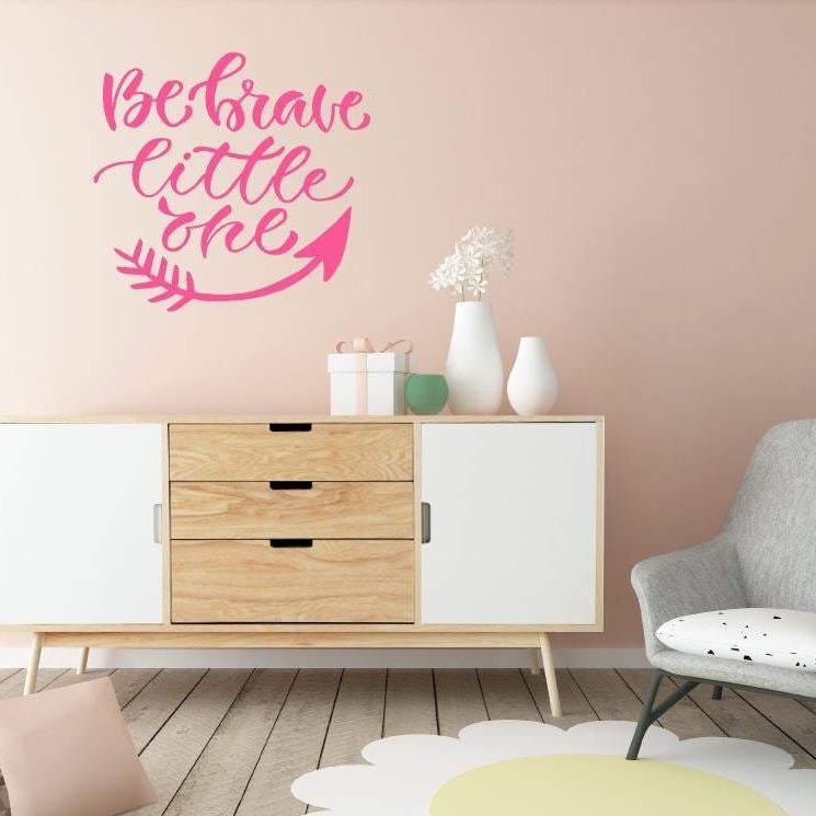 Be Brave Little One, Nursery Wall Sticker, Wall Decal Quote, Wall Sticker Quote, Nursery Quote, Wall Decal, Wall Sticker, Wall Art, Decor