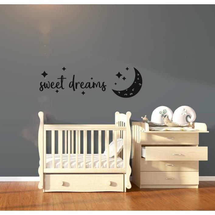 Nursery Wall Sticker Quote Sweet Dreams Nursery Wall Decal Nursery Wall Sticker Stars And Moon Stickers Nursery Wall Art Decor Wall Quote