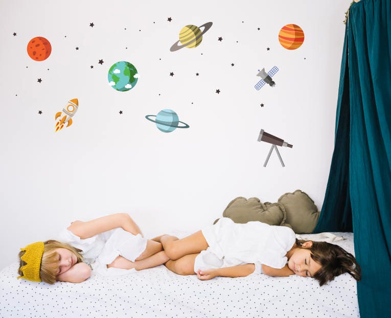 Space Invaders, Space Wall Decals, Space Art, Space Age, Printable Wall Art, Space Print, Wall Decor, Kids Wall Decals, Planet Stickers, 13