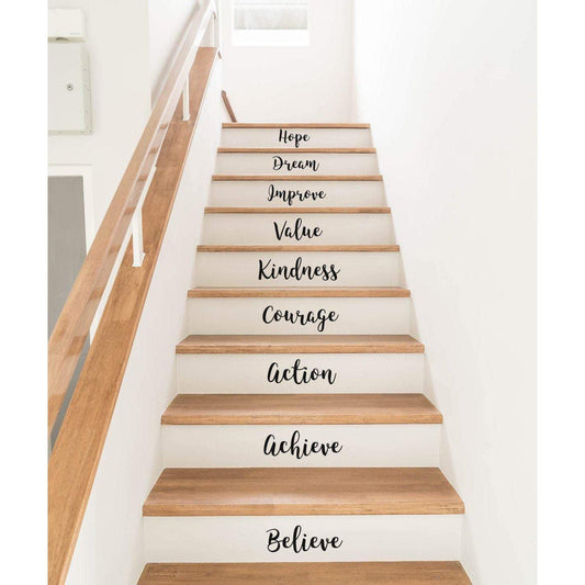 Stair Stickers, Stair Decals, Motivational, Quotes Stickers, Quote Decals, Stair Art, Stair Murals, Stair Quotes, Home Decor, Wall Art, 7001