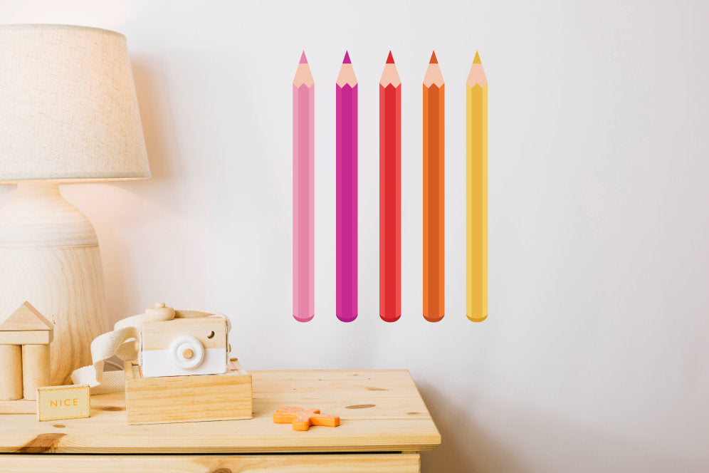 Colour Pencils, Nursery Stickers, Giant Pencils, Nursery Wall Art, Children's Wall art, Kid's Wall Art, Home Decor Stickers, Decals, 27