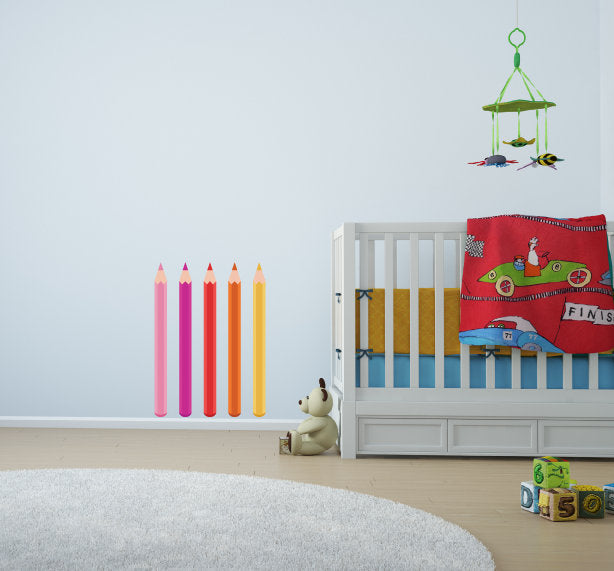 Large Colour Pencils, Kids Wall Stickers, Kids Wall Decals, Nursery Wall Stickers, Learning Stickers, Learning Decals, Color Pencils, 27