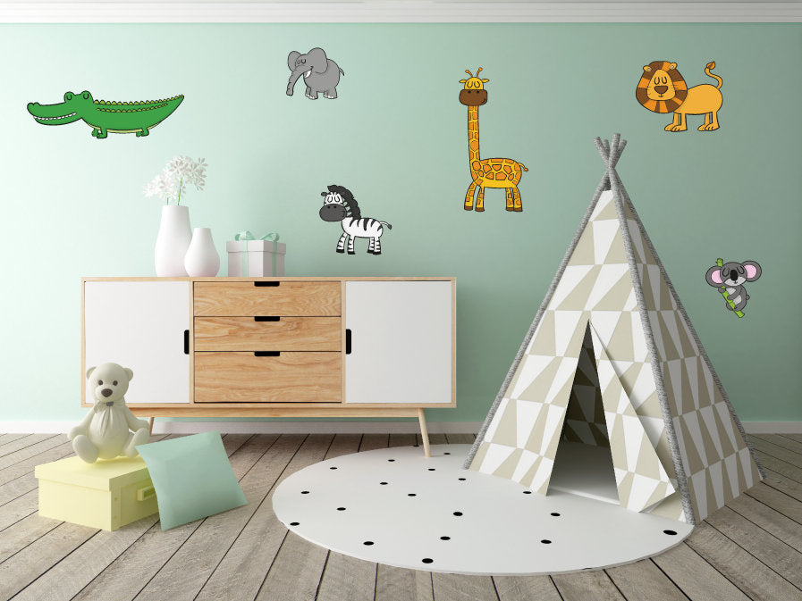 Jungle Wall Decals, Jungle Wall Stickers,Jungle Animal Decal, Safari Decals, Baby Stickers, Jungle Wall Art, Nursery Decals, Wall Art, 63