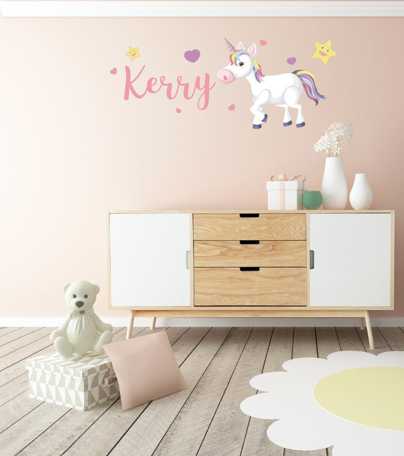 Custom Wall Decals, Unicorn Wall Stickers, Unicorn Wall Decals, Childrens Wall Decals, Childrns Stickers, Nursery Decals, Unicorn Decor, 64