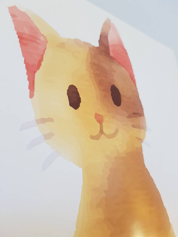 Cat Wall Decal, Watercolour Wall Decal, Cat Wall Sticker, Cat Decal, Cat Sticker, Cat Painting, Cat Wall Art, Cat Print, Cat Artwork, 10