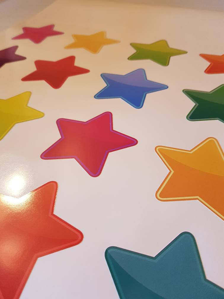 Star Wall Decals, Space Wall Decals, Star Stickers, Star Wall Sticker, Colourful Wall Art, Peel And Stick, Kids Room Decor, Kids Stickers,41
