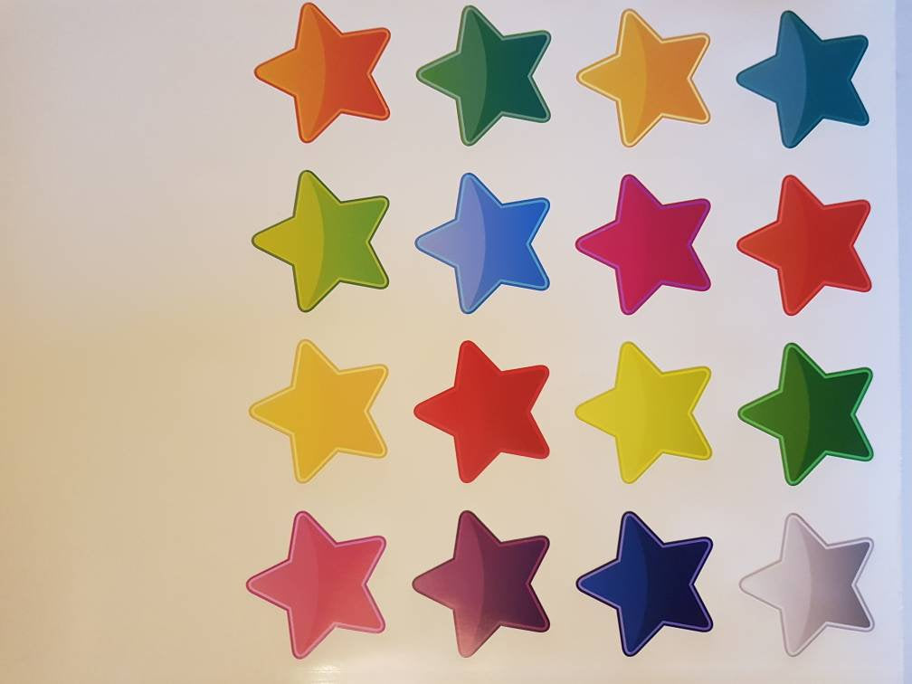 Star Wall Decals, Space Wall Decals, Star Stickers, Star Wall Sticker, Colourful Wall Art, Peel And Stick, Kids Room Decor, Kids Stickers,41