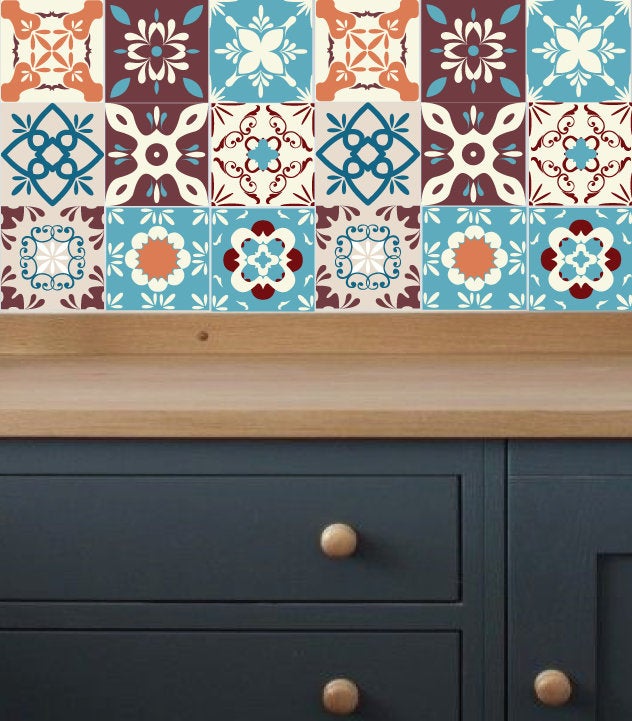 Tile Stickers, Tile Decals, Ornamental Tiles, Kitchen Decor, Tile Decoration, Decals For Tiles, Tile Covers, Peel And Stick, Vintage Decor