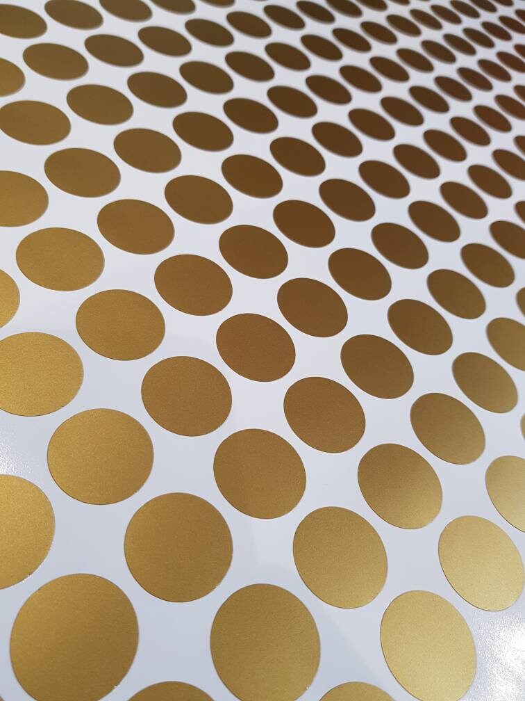 100 Gold Polka Dot Wall Decals/Wall Stickers, Decoration, Vinyl, Envelope, Car, Office, Home, Nursery Wallpaper, Matte/Gloss