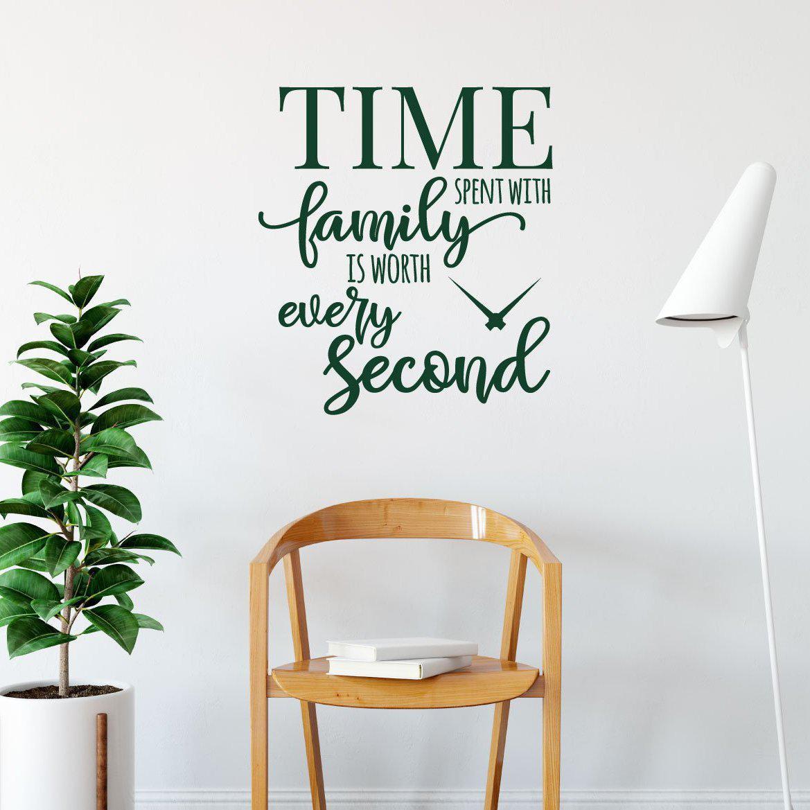 Time Spent With Family Is Worth Every Second Family Wall Sticker Quote