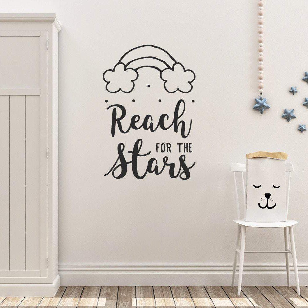 Reach For The Stars Nursery Wall Sticker Quote