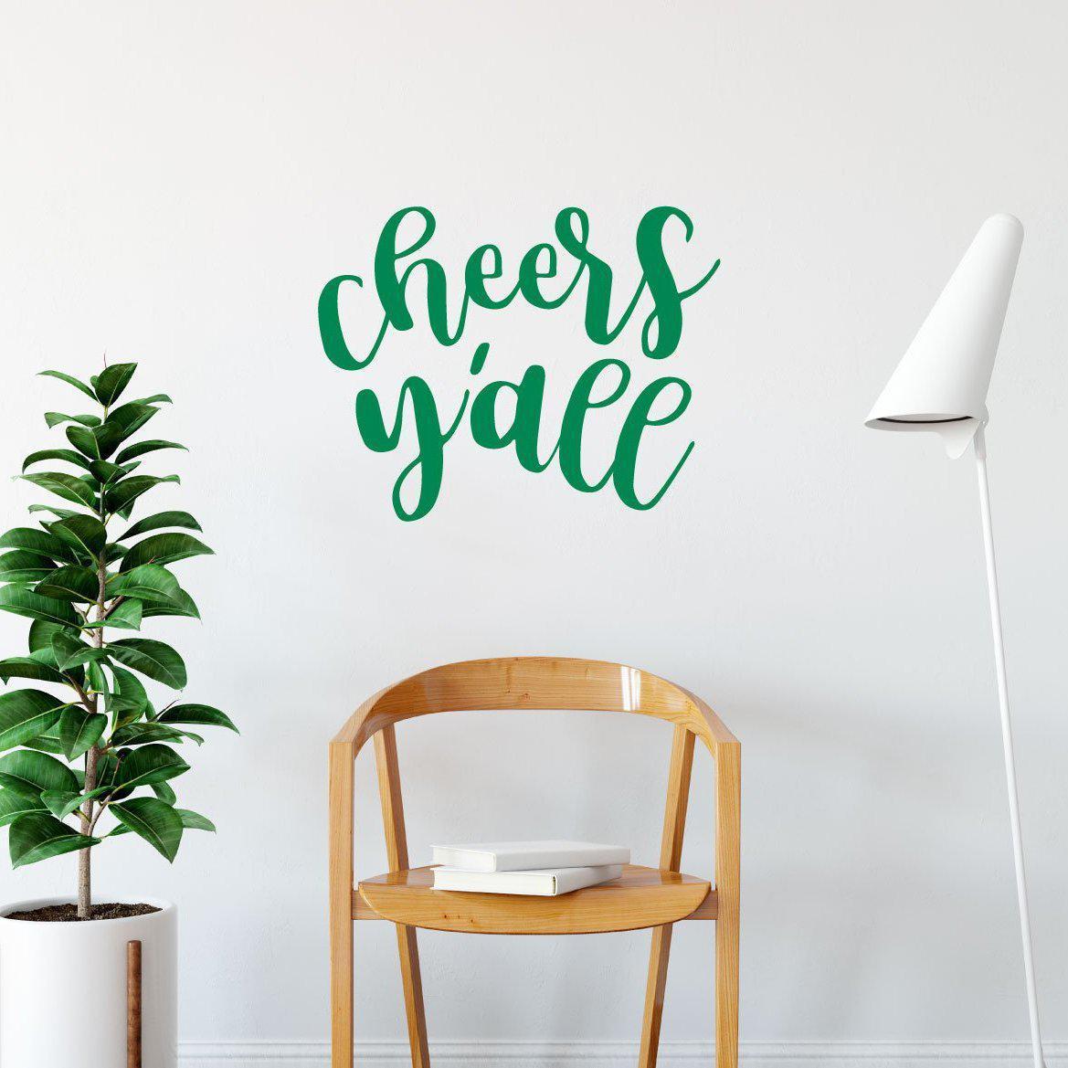 Cheers Y'all Funny Kitchen Wall Sticker Quote