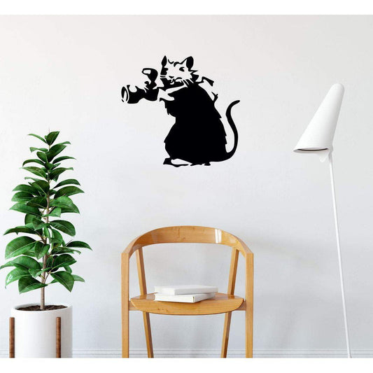 Banksy Wall Sticker Rat With Camera