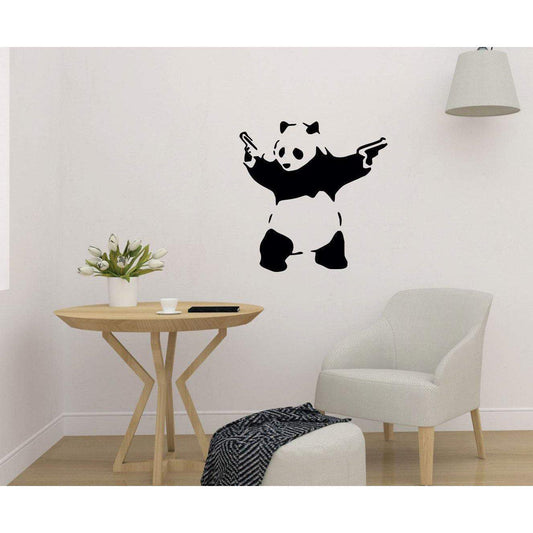 Banksy Panda With Guns Wall Sticker