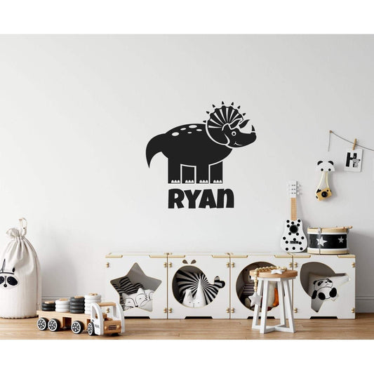 Childrens Personalised Name Dinosaur Wall Sticker