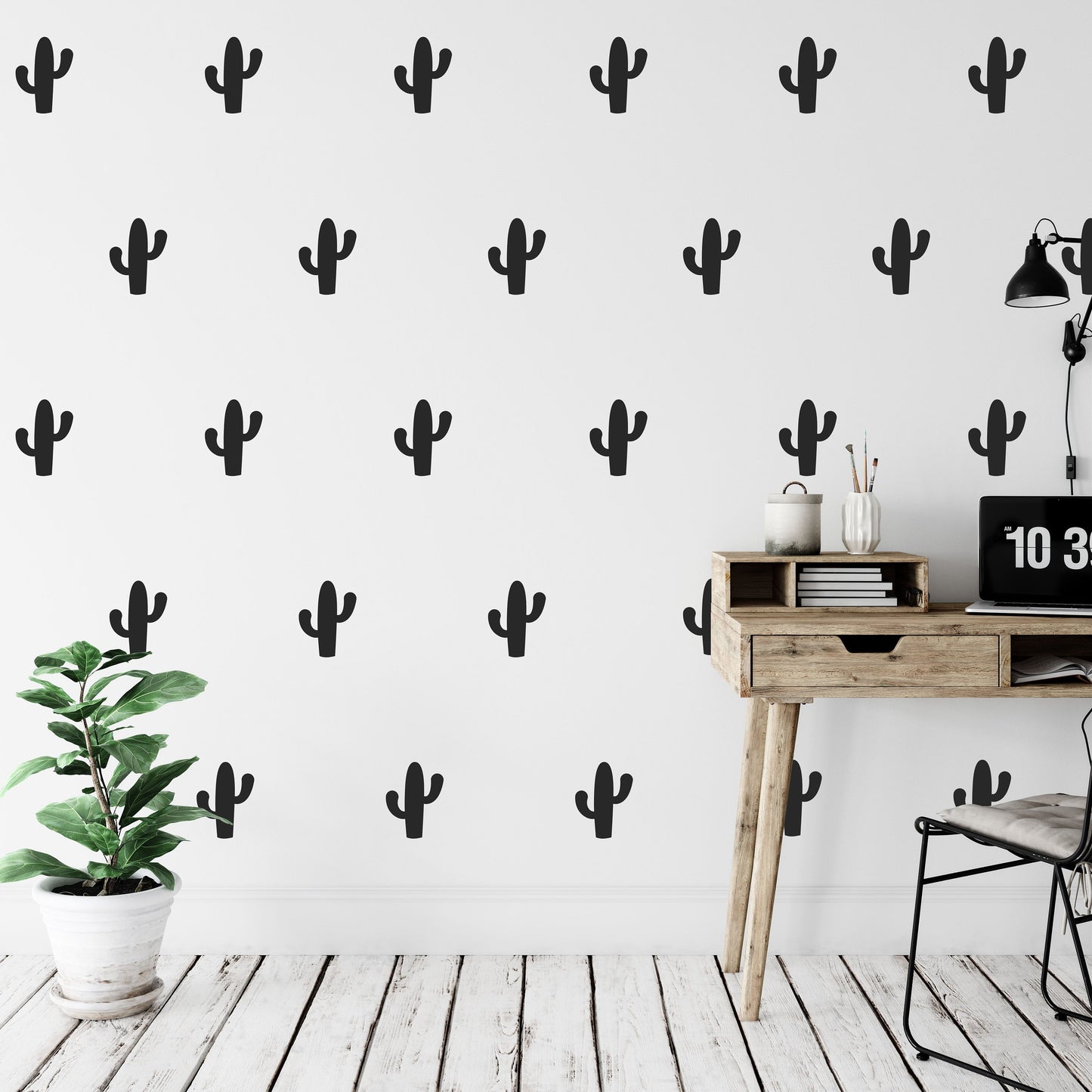 42 Mini Cactus Pattern Wall Stickers