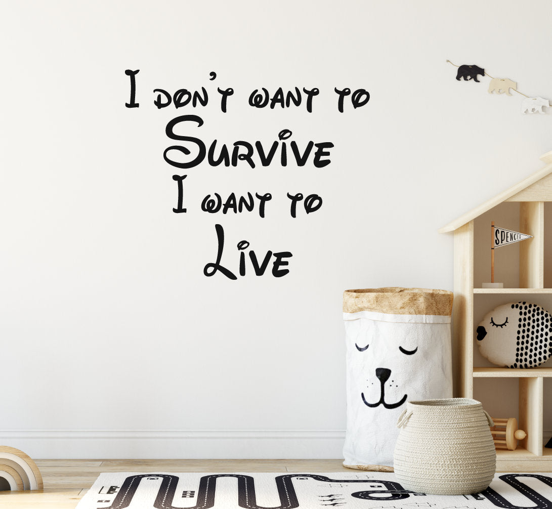 Wall E Disney Quote Wall Stickers I Don'tWant To Survive