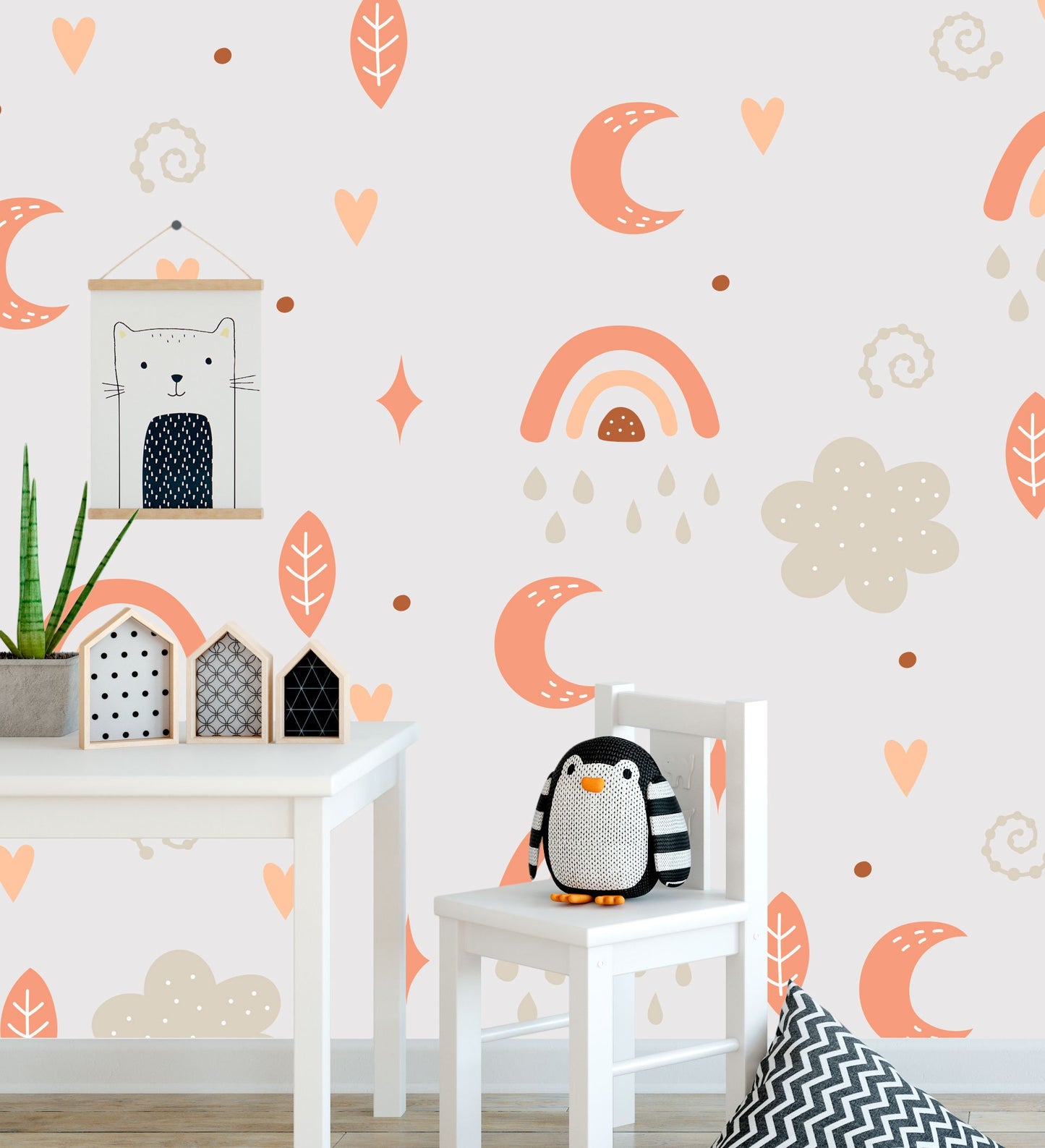 Rainbow & Moon Pattern Wall Stickers