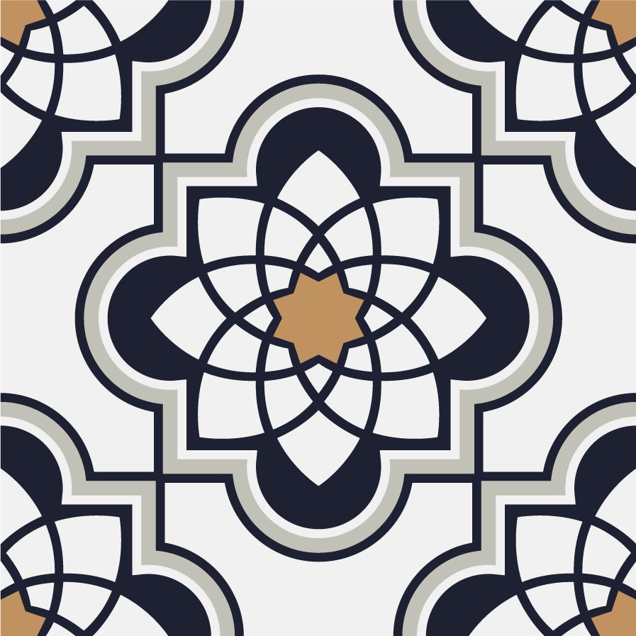 Blue/Yellow Mosaic Tile Stickers Pack