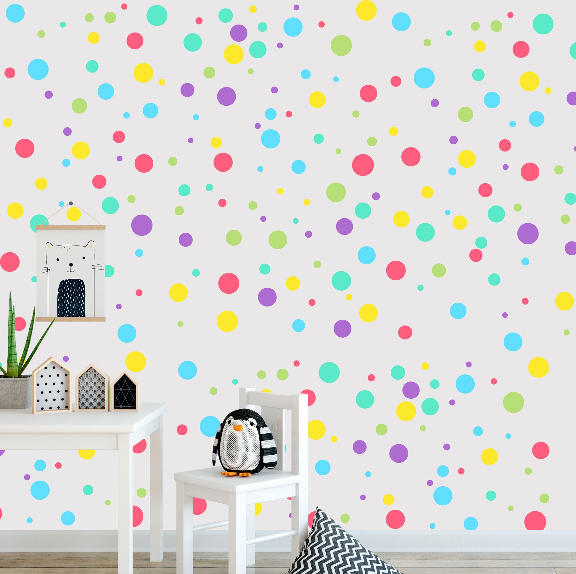 Multi Colour Polka Dot Wall Stickers