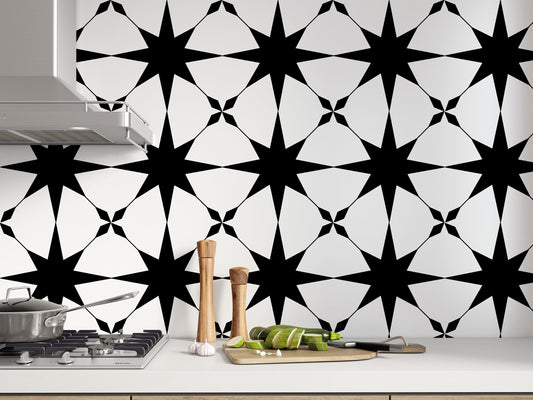 Black Astral Star Tile Stickers