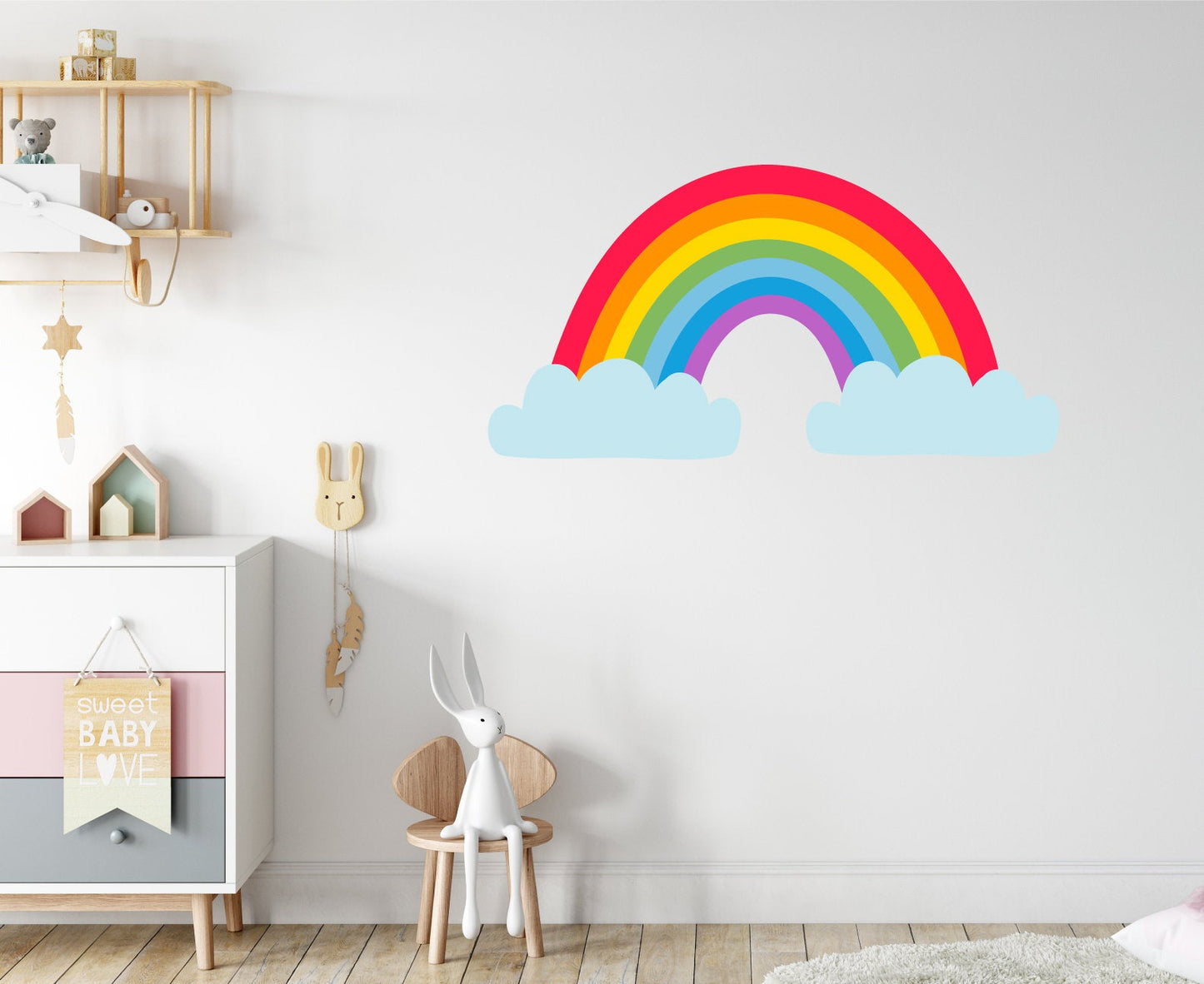 Colour Rainbow & Clouds Wall Sticker