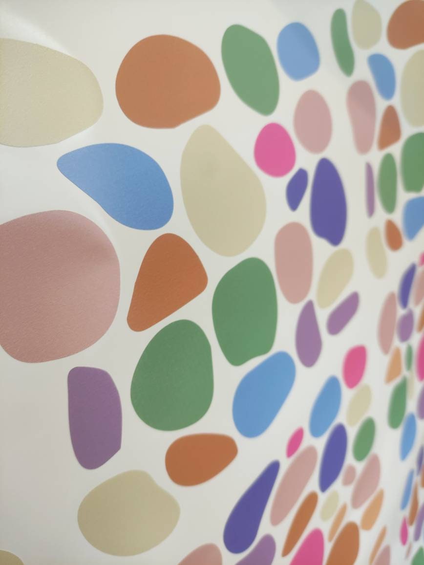 Peel & Stick Removable Pastel Polka Dot Vinyl Wall Stickers For Kids Nursery Rooms PAstel Wall Decor Fun Chic Boho Wall Art Kids