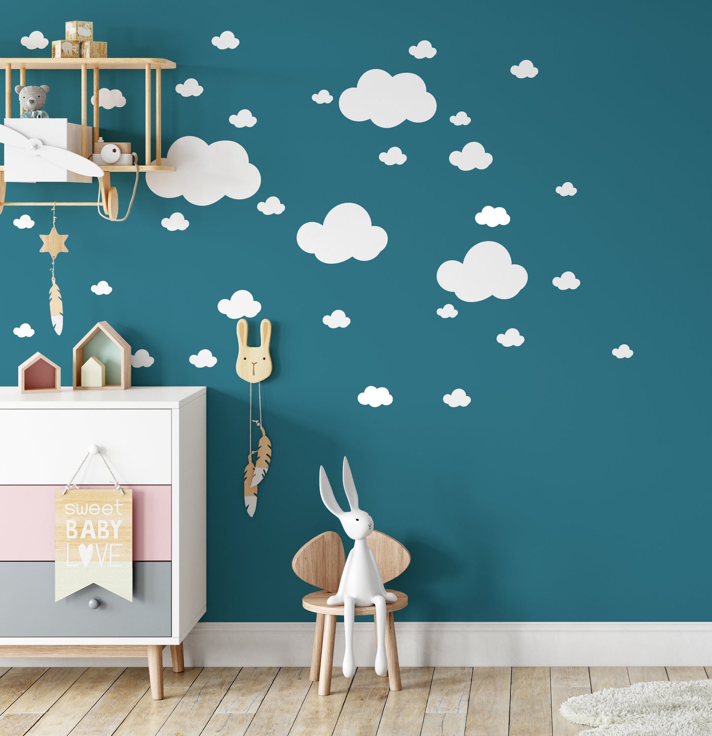 Large White Cloud Wall Stickers