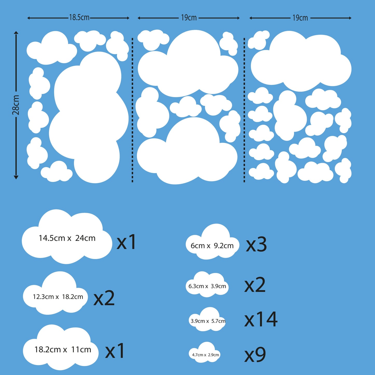 Large White Cloud Wall Stickers