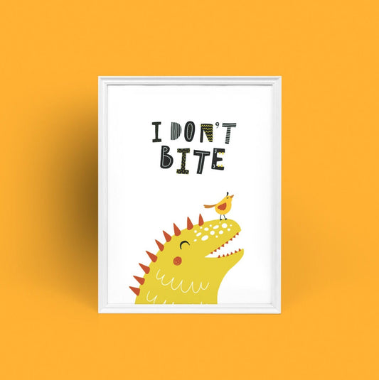 I Don't Bite Dinosaur Children's Print