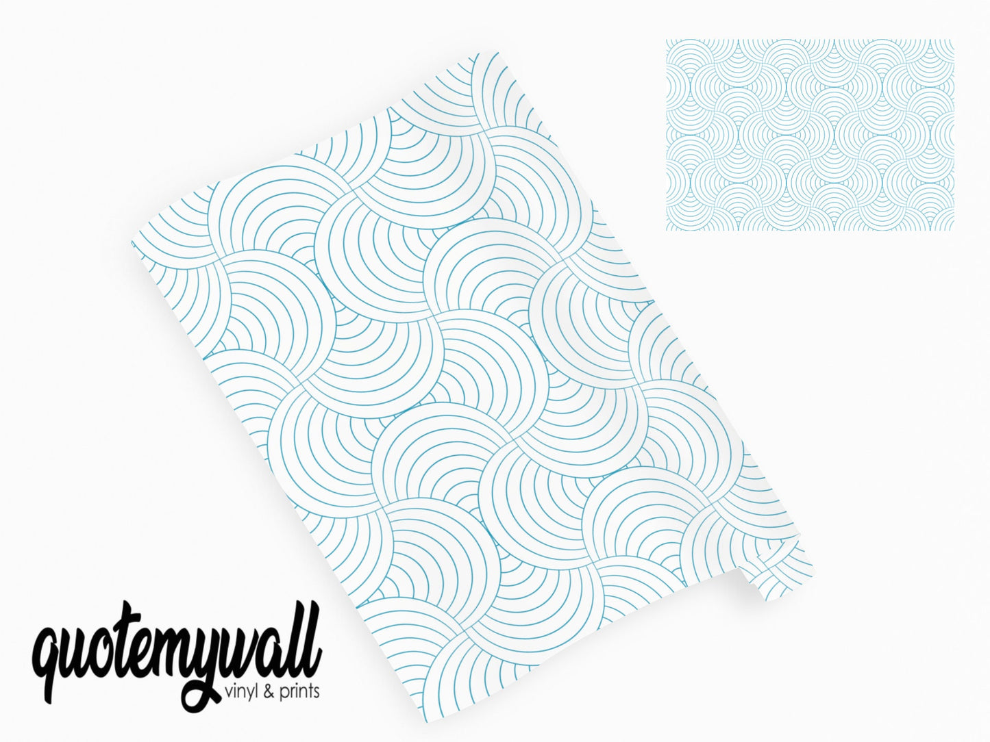 Blue & White Wavey Vinyl Wrap Print