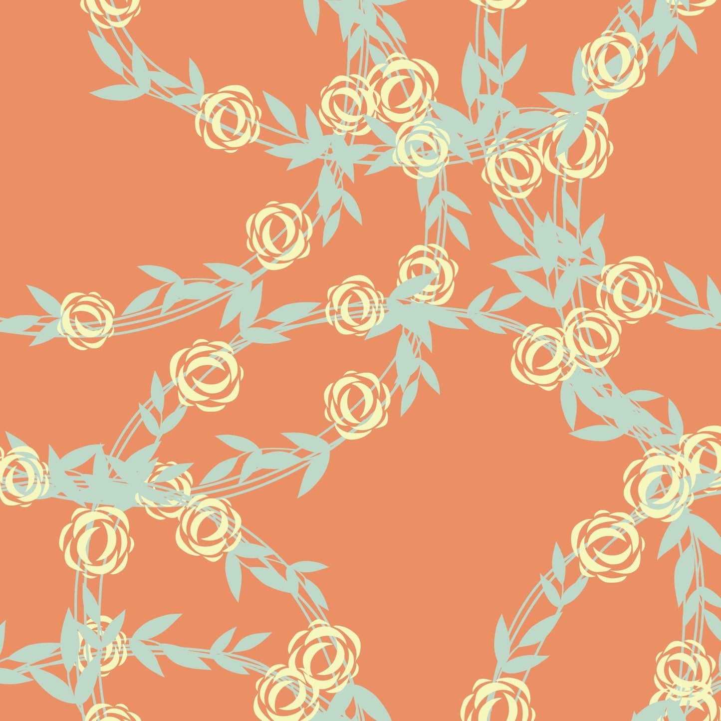 Orange Floral Furniture/Window Vinyl Wrap