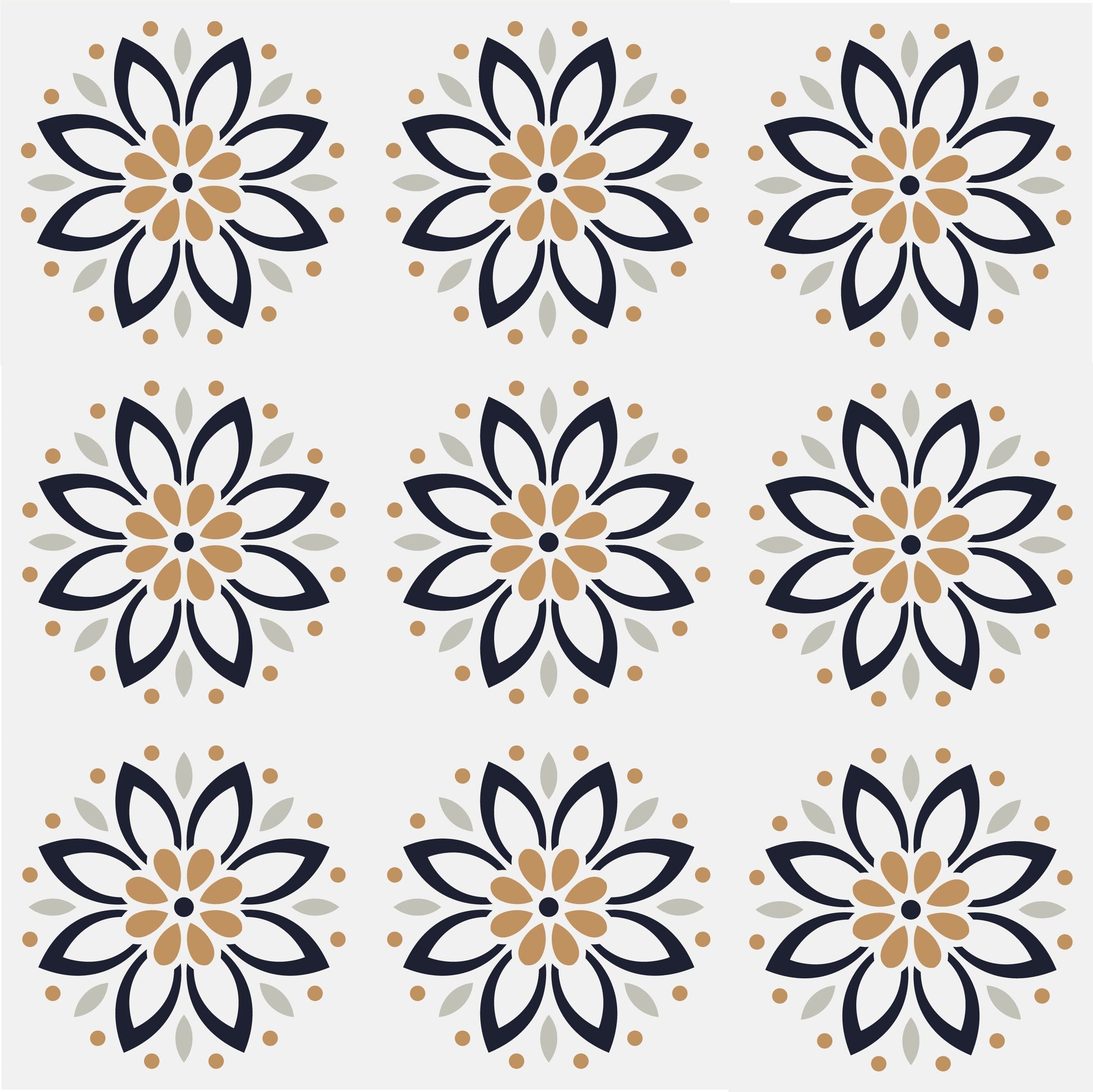Floral Dot Pattern Tile Wrap Adhesive Sticker