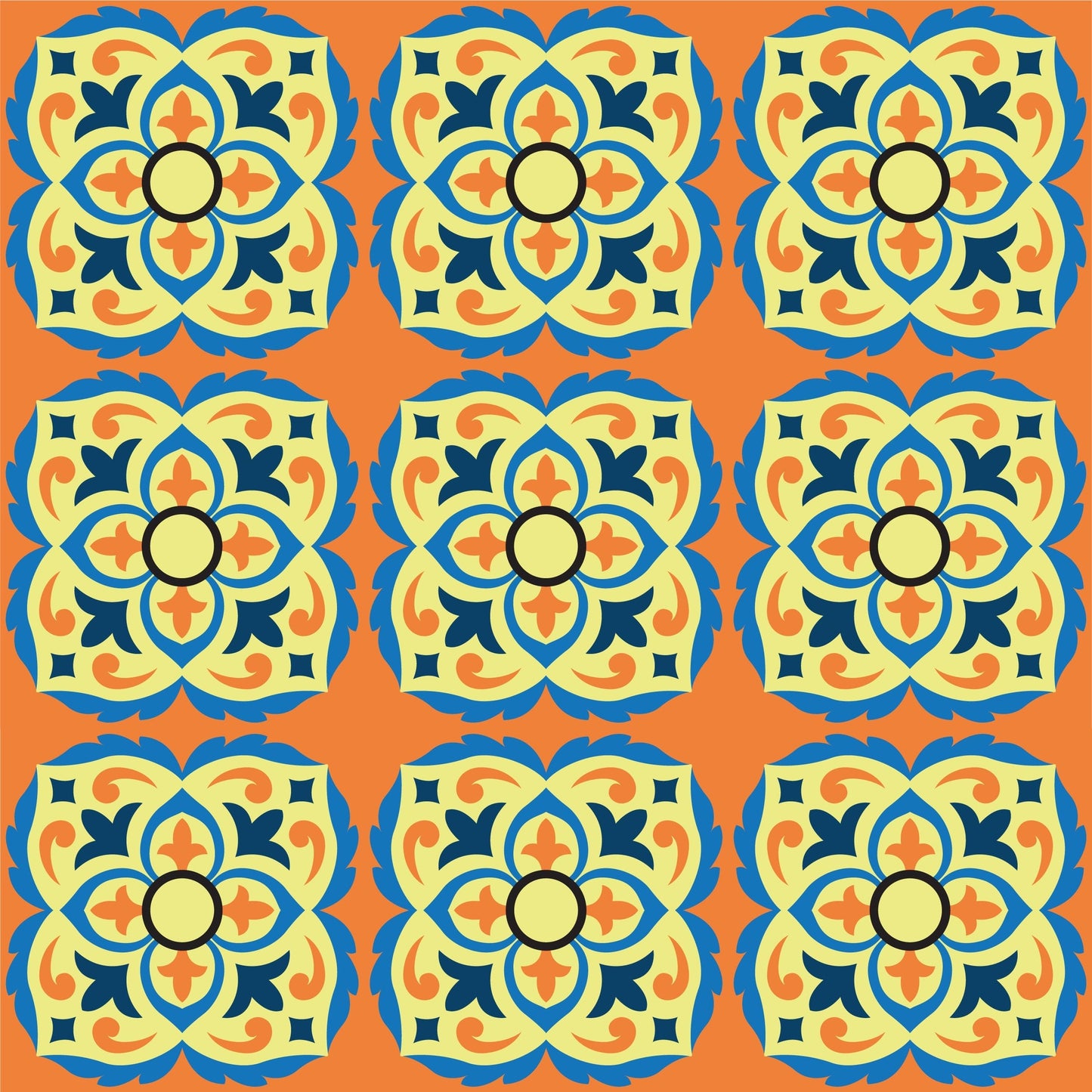 Orange Background Vintage Tile Wrap