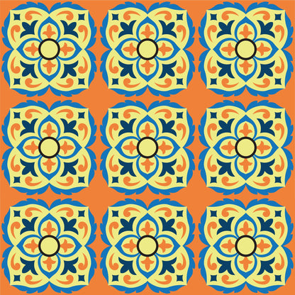 Orange Background Vintage Tile Wrap