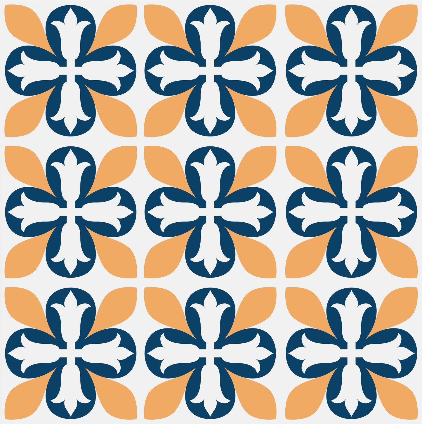 Yellow & Blue Bold Pattern Vintage Tile Wrap