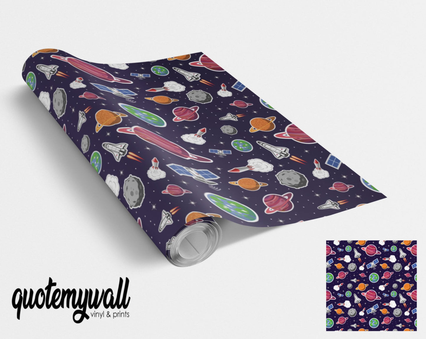 Planets & Rockets Space Vinyl Furniture Wrap