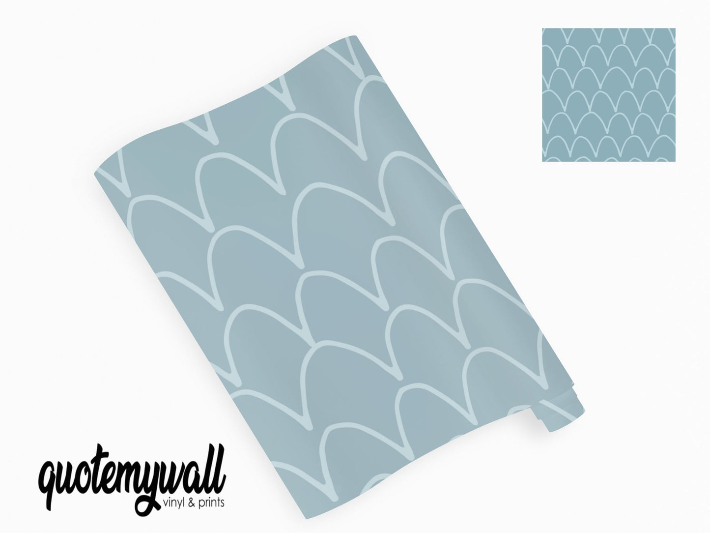 Arch Lines Light Blue Vinyl Furniture Wrap